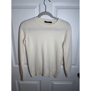 Quince Cream 100% Cashmere Crew Neck Long Sleeve Sweater XS